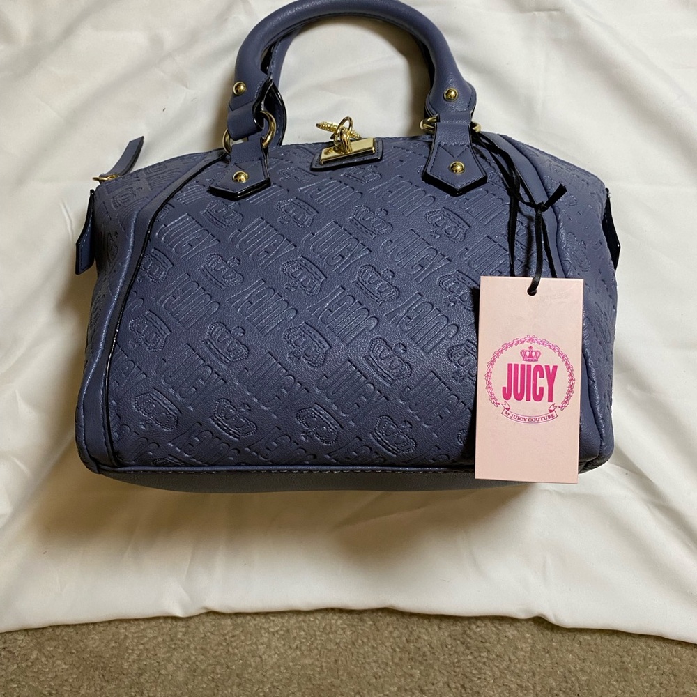 Juicy Couture Embossed Satchel in Deep Blue